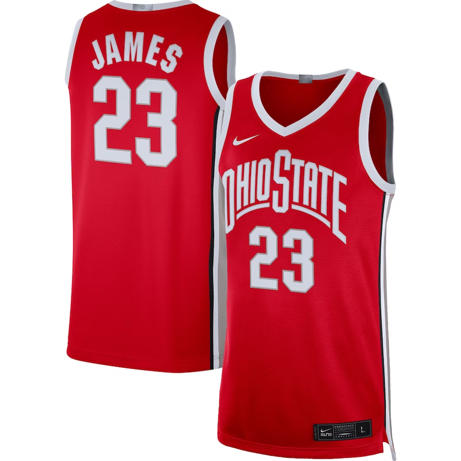 Men's Ohio State Buckeyes LeBron James #23 Scarlet Jersey
